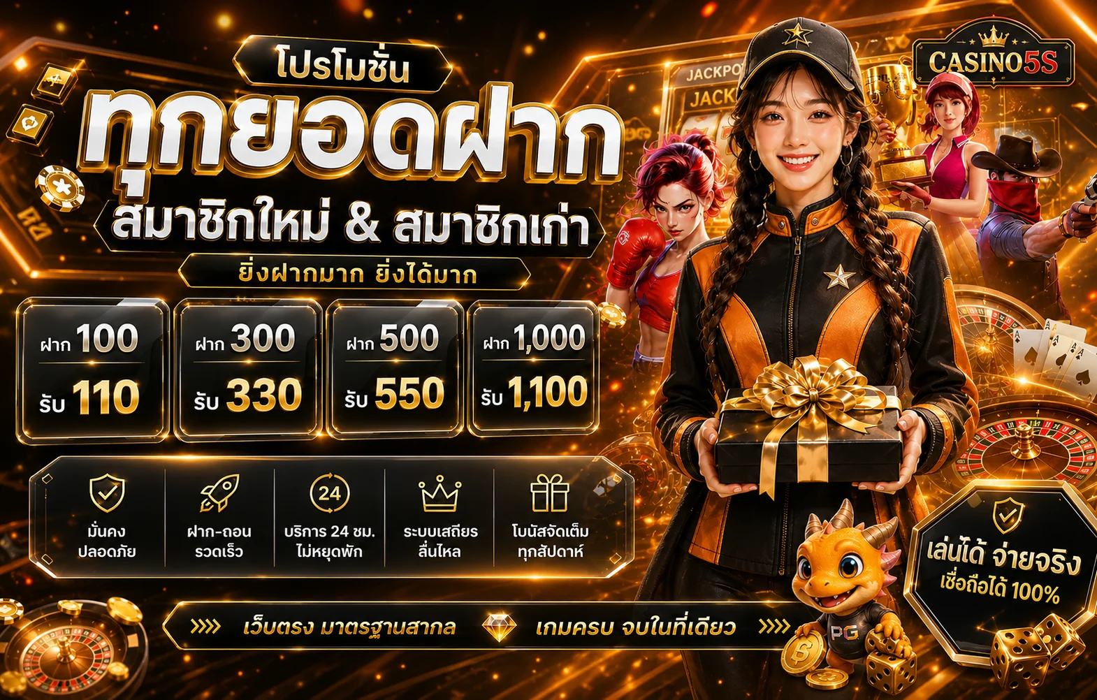 CASINO5S คาสิโนออนไลน์ บาคาร่า สล็อต ฝากถอนเร็ว