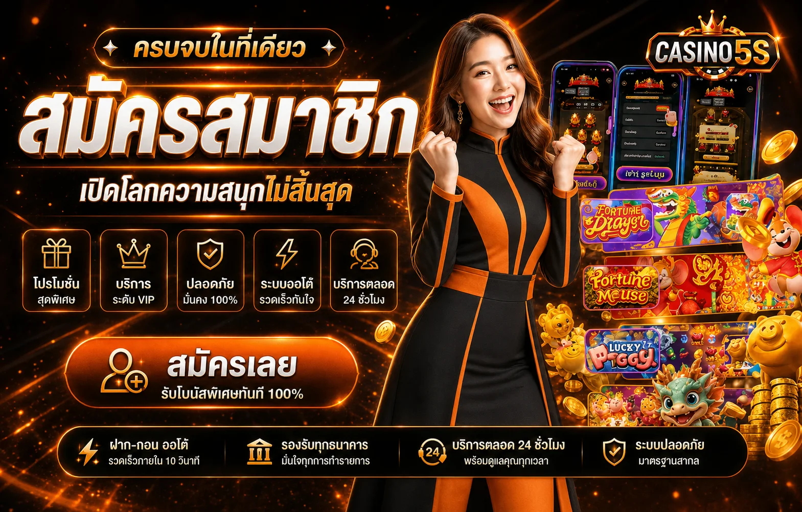 CASINO5S คาสิโนออนไลน์ บาคาร่า สล็อต ฝากถอนเร็ว